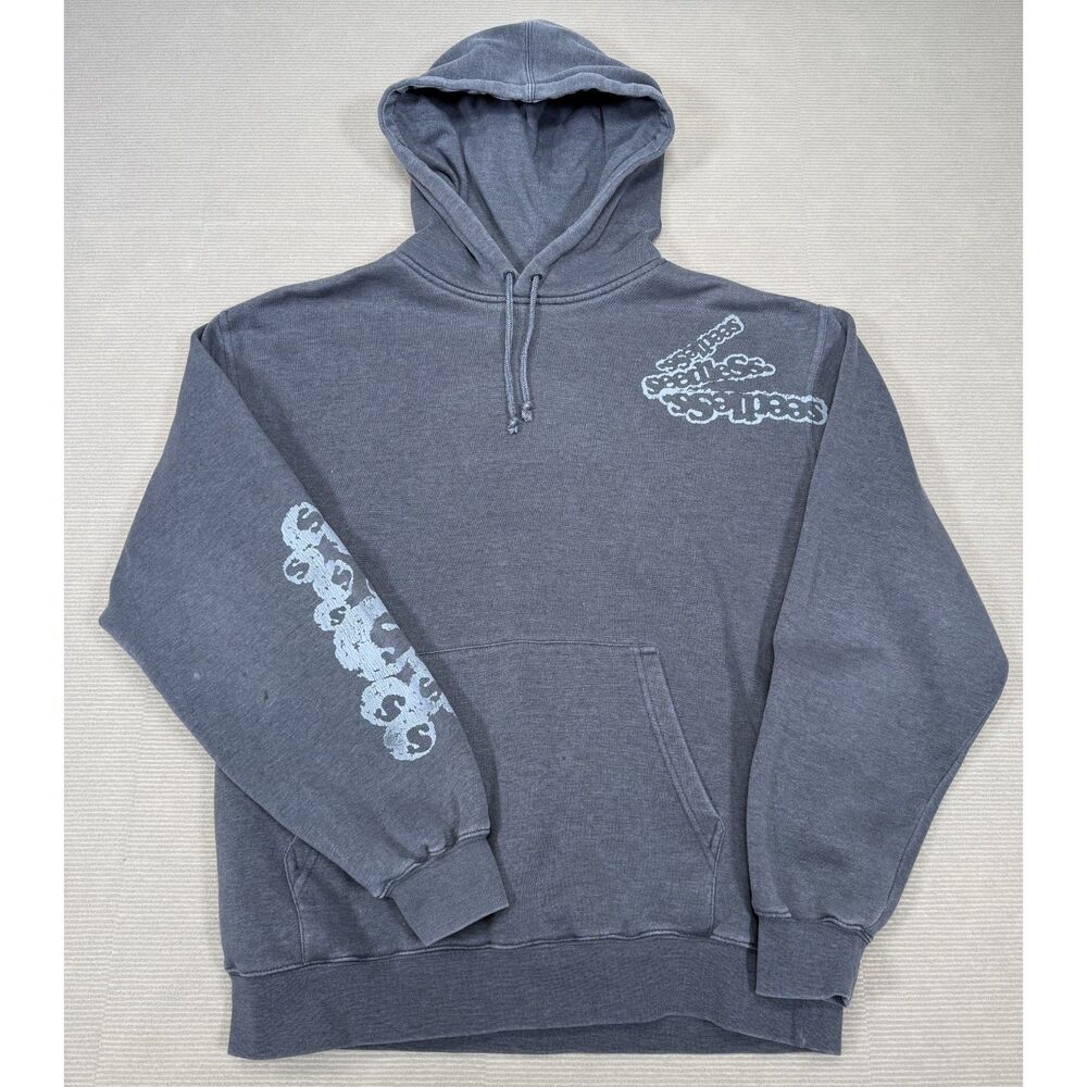 Seedless Hoodie Large Y2K Streetwear Gray Graphic Sweatshirt Grown in USA